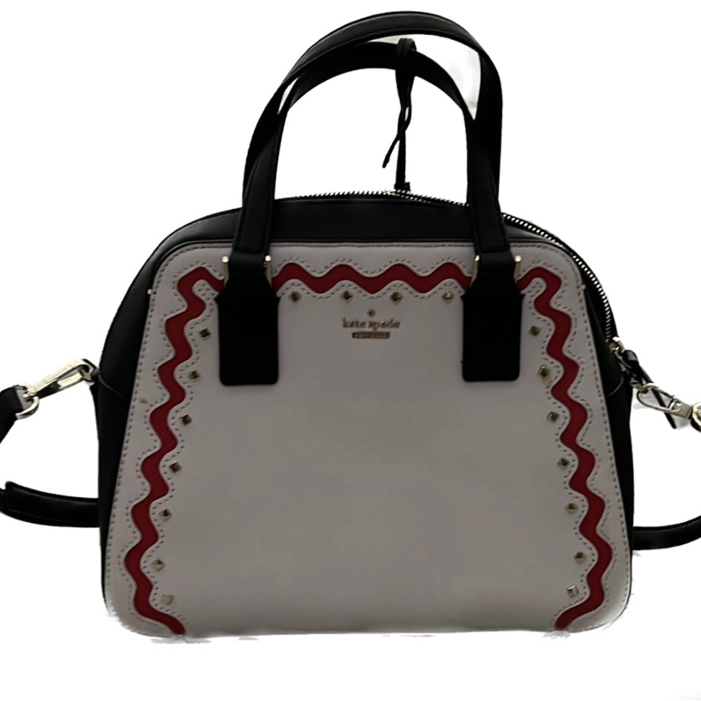 Kate Spade Black and White Bag with Red Accents